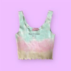Juicy Couture x Forever 21 Pastel Tie Dye Crop Tank Top Size S